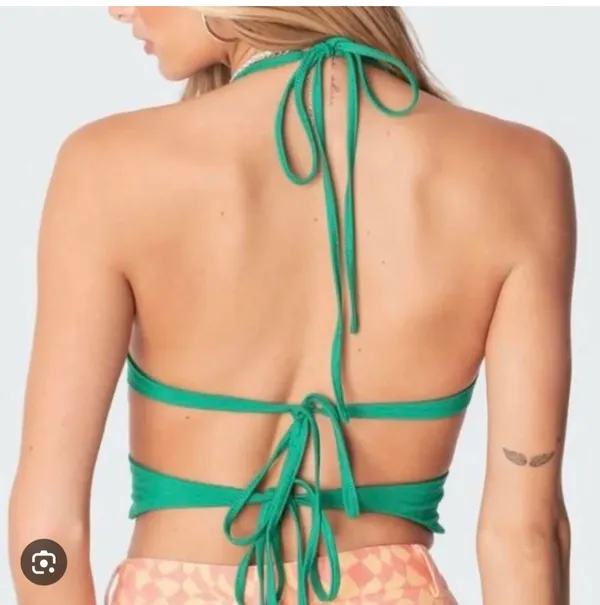 Edikted Green Butterfly Tie Top - Image 2