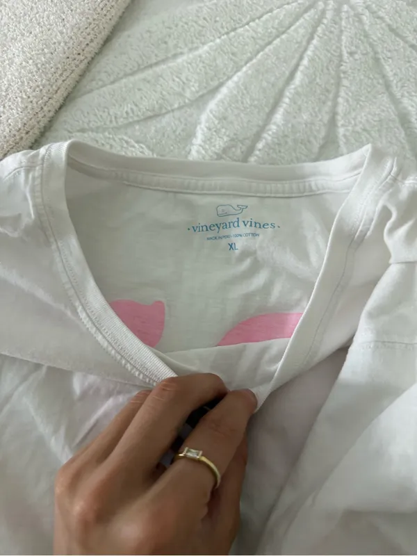 Vineyard Vines White Long-Sleeve Tee with Pink Whale 98 - Image 3