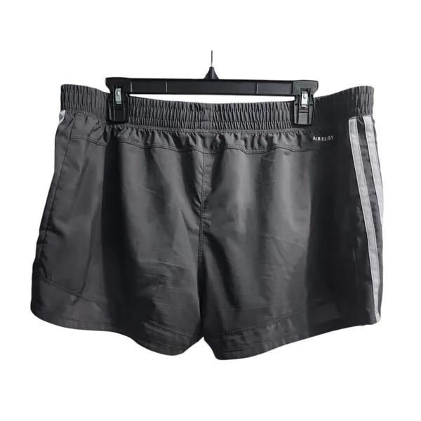 Adidas Running Shorts Womens 3 Stripe‎ Athletic Gym Workout Gray XL - Image 2
