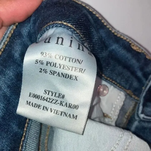 Eunina Nikki High Rise Skinny Cigarette Dark Wash Raw Hem Size 7/28 #200 - Image 8