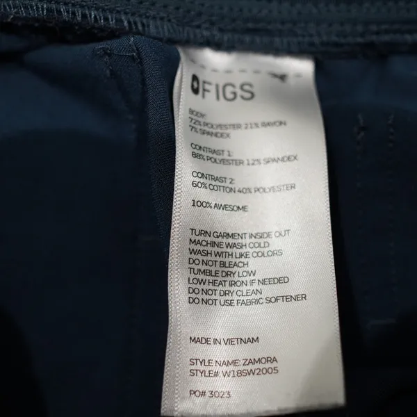 FIGS Zamora Jogger Scrub Pants Womens XS‎ Navy Blue Technical W18SW2005 - Image 6
