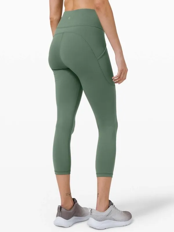 Lululemon Invigorate High Rise Crop 23” Leggings in Algae Green size 6 $118 - Image 2