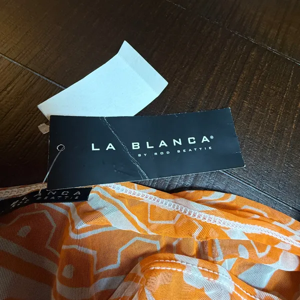 La‎ Blanca Orange Paisley Mesh Sarong Swim Cover Up Skirt W-31981C5 Large - Image 8