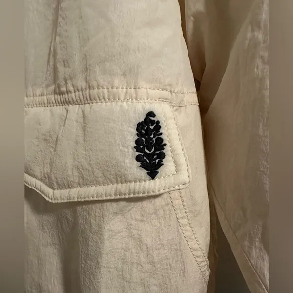 FP MOVEMENT Off The Bleachers Coaches Jacket M Layering Lightweight Boho Cream - Image 7