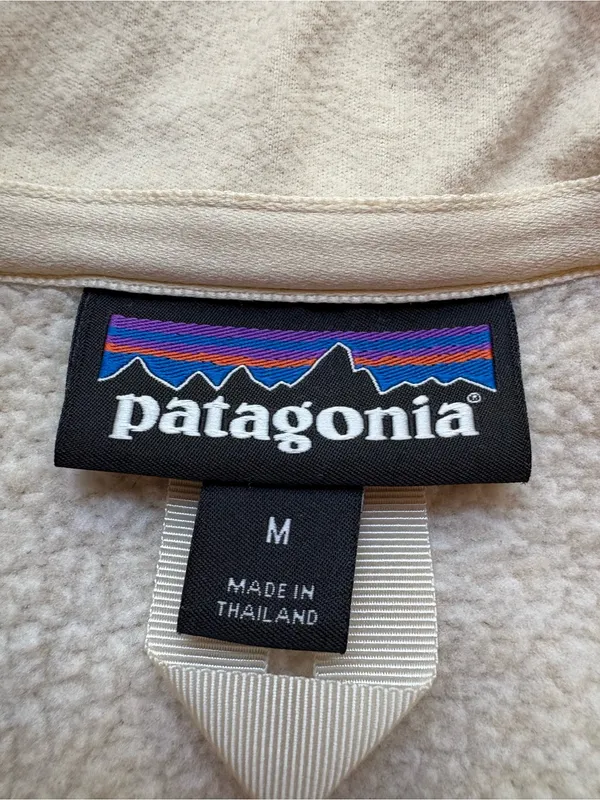 Patagonia Better Sweater 1/4 Zip Fleece Medium Birch White Cream Pullover - Image 2