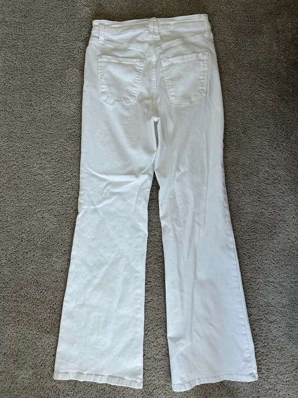 LC Lauren Conrad white flare jeans high rise - Image 2