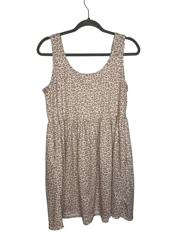 ✨🤎 Fantastic Fawn Leopard Print Babydoll Mini Dress‎ Small Soft Stretch 🤎✨ - Image 4