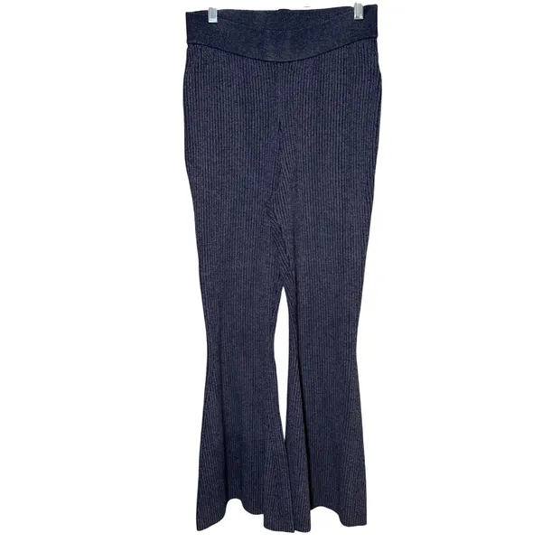 Anthropologie Pilcro‎ Sweater Knit Pants Flared Pull On Indigo Blue Size Small - Image 2
