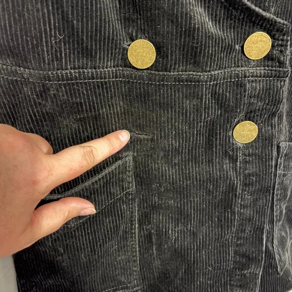 Free People Canyonlands Corduroy Jumper Black Pinafore Dress Size 2 OB832422 - Image 4