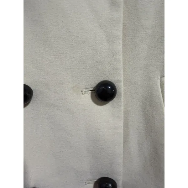 Zara Double Breasted Ruffle‎ Bottom Pea Coat Women's Size XS - Image 9