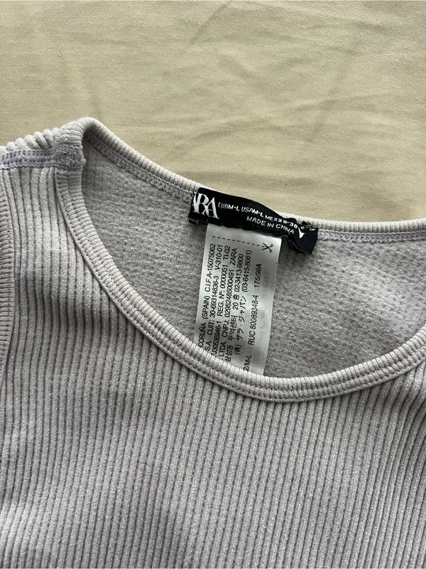 ZARA Lavender Ribbed Crop Tank Top - Image 2