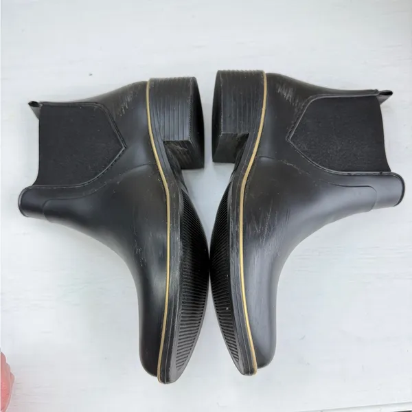 Kate Spade Solstice Ankle Rain Bootie Water Resistant Black Rubber Size 6 - Image 8