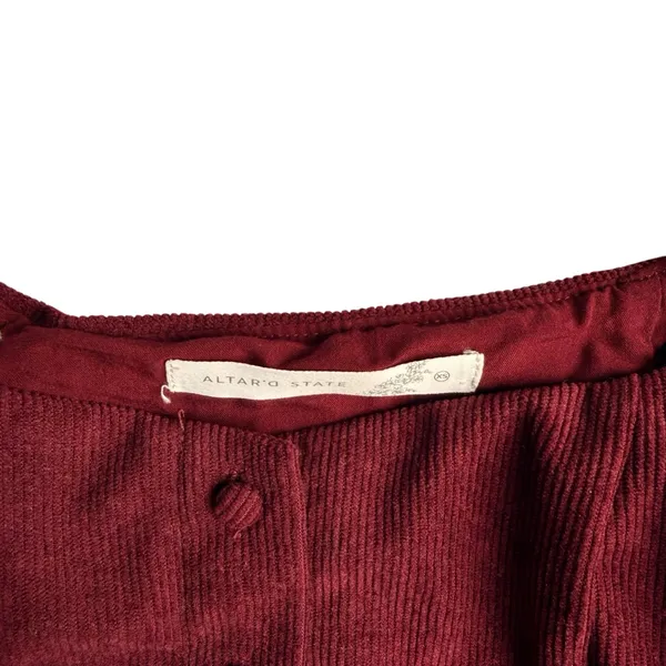 Altar'd State Ollie Mini Dress Burgundy Corduroy XS - Image 7