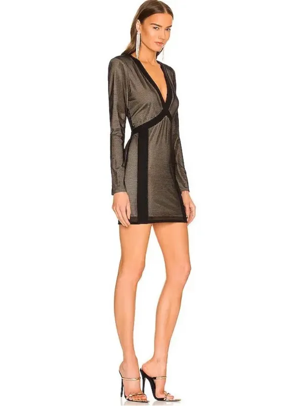 Michael Costello x REVOLVE Tallie Mini Dress in Black - Image 2