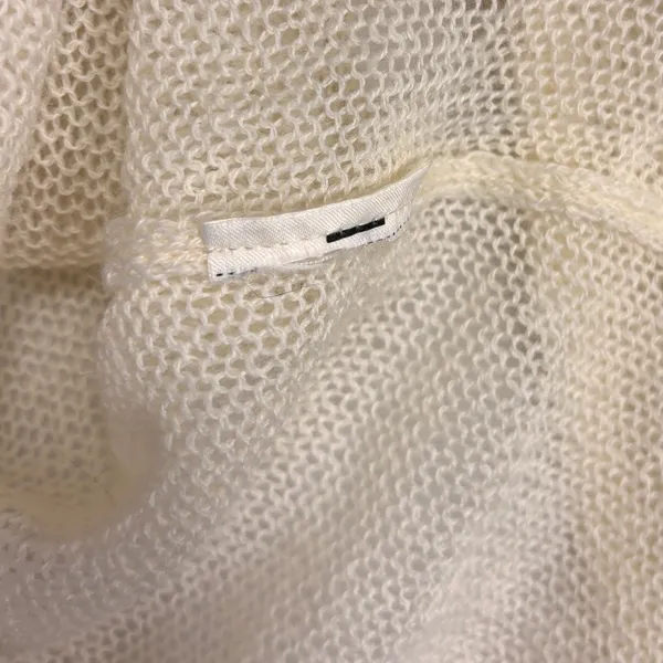 Zara SRPLS Turtleneck Sweater Womens‎ S Cream Sheer Open Knit Minimalist Neutral - Image 7