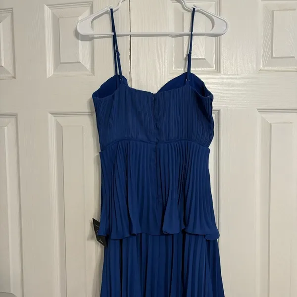 Lulu’s Cascading Crush Blue Tiered Bustier Midi Dress NWT - Image 4