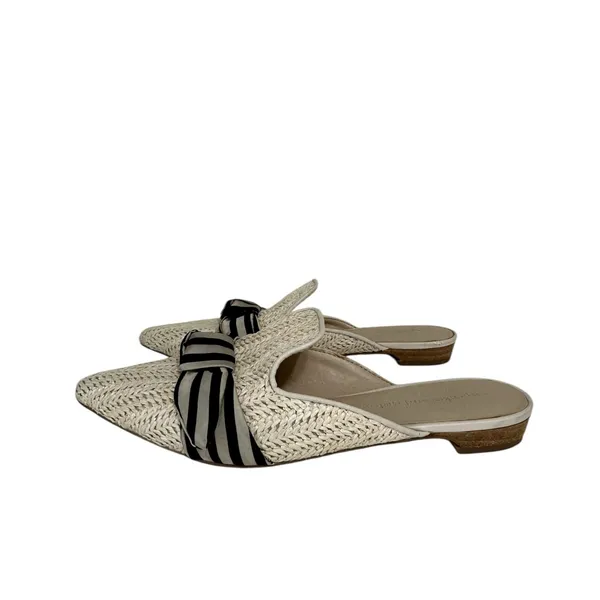 Cupcakes and Cashmere women's Nasha beige woven bow slide Mules size 7‎ - Image 2