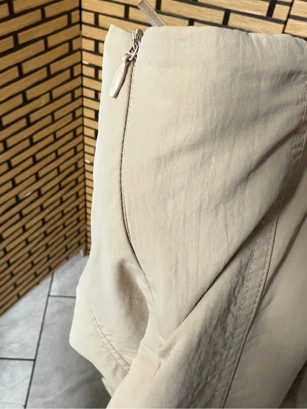 Zara Tan Parachute Wide Leg Strapless Jumpsuit Size XS - Image 7