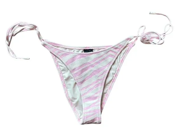 Triangle zebra pink tie up bikini bottoms  - Image 2