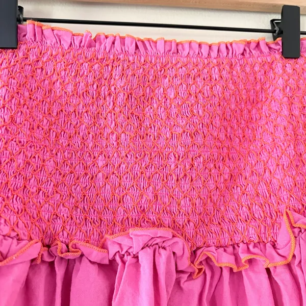 Pomander Place Tuckernuck fuchsia Strapless Jessie Dress Smocked Cotton Size L - Image 8