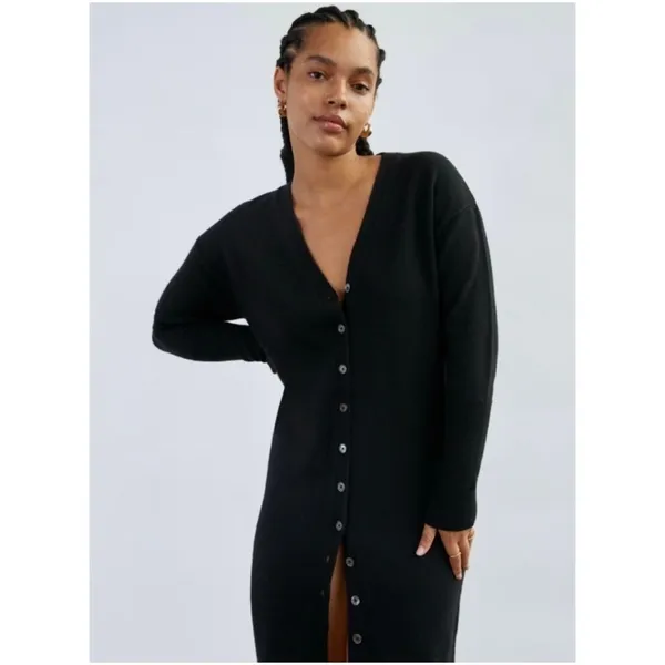 Aritzia Wilfred Utopia Merino Wool Sweater Midi Dress Black Size Small - Image 12