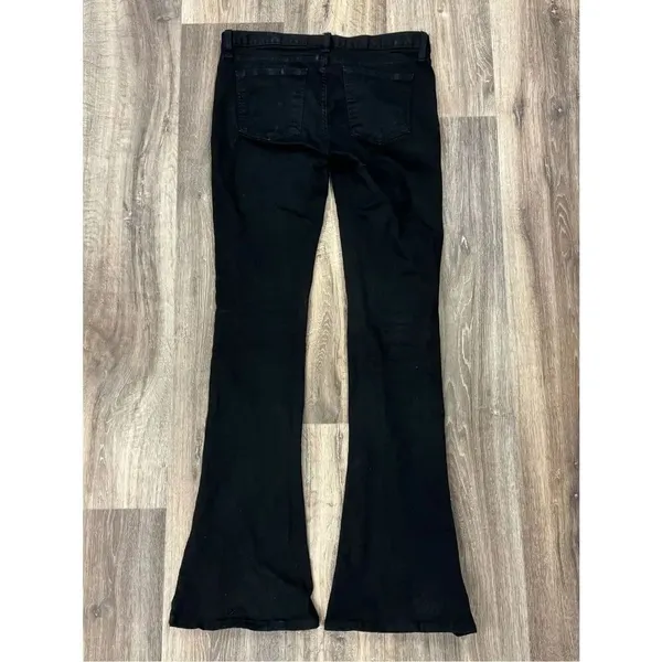 Current/Elliott The Frontman Black Tar Flare Jeans Women’s 28 - Image 4