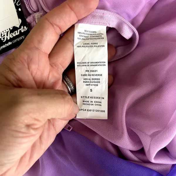 New SEQUIN HEARTS Purple Ombre Strapless Maxi Dress Prom Hoco Formal‎ Sz 5 - Image 7