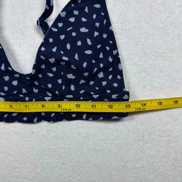 Aerie Navy Blue Printed Triangle Bikini Top Women’s Medium Adjustable Straps - Image 4