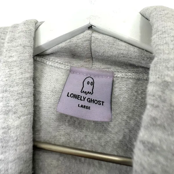 Lonely Ghost The Apple Gray Hoodie Sweatshirt Size Large - Image 3