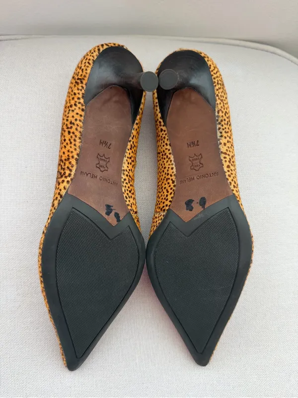 Antonio Melani Leopard Calf Hair Heels 7.5M - Image 6