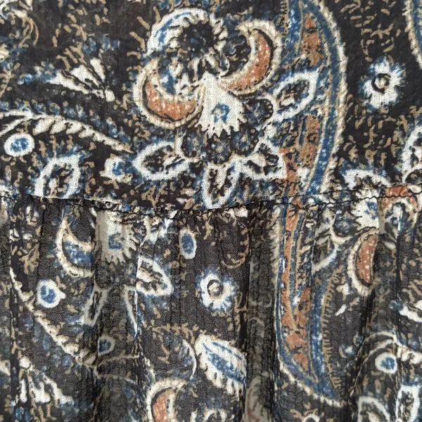 Free People Lolita Smocked Paisley Print Top Sz L - Image 9