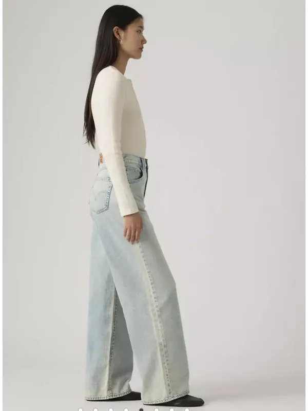 New 29x31 LEVI’S CINCH BAGGY WOMEN'S JEANS A Little Hazy - Light Wash - Image 4