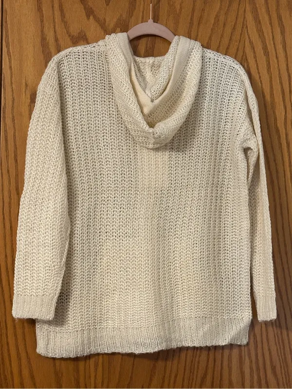 Culture Couture Cream Knit Zip-Up Hooded Sweater - NWT - Size XS (oversized) - Image 2
