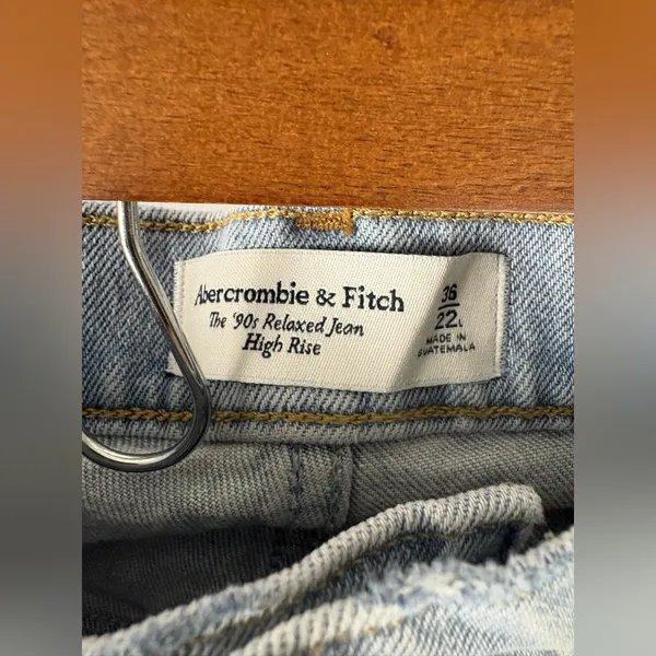 ABERCROMBIE 90s High Rise Relaxed Jeans Clean Girl Wide Leg Plus‎ Size Long Tall - Image 5
