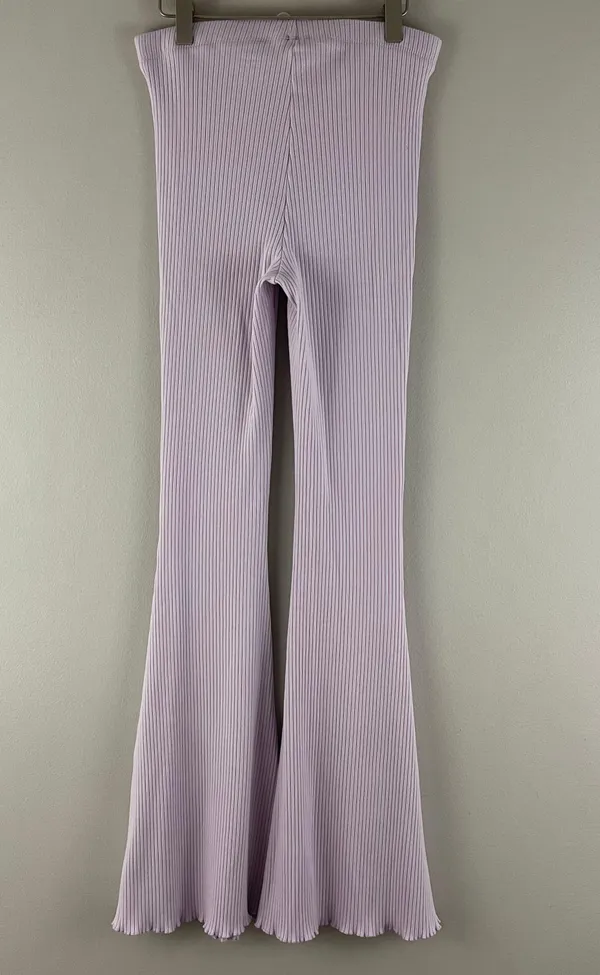 Aerie Light Baby Pink Kick-It Ribbed High Waisted Super Flare Pant Leggings - Image 7