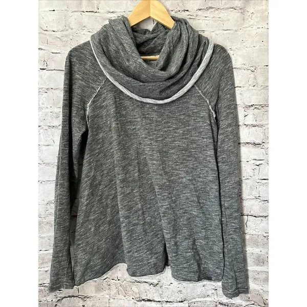 Free People Beach Womens S Top Two Body Corps Deux Gray Cowl‎ Neck Long Sleeve - Image 3