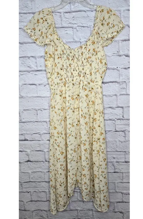 Dex Sweatheart Floral Boho Smocked Midi Sundress medium. - Image 4