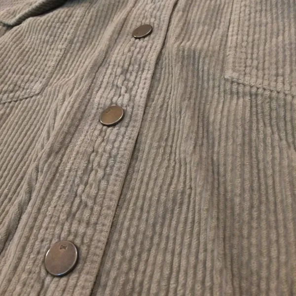 Pilcro and the Letterpress Anthropologie corduroy shirt jacket large gray - Image 2