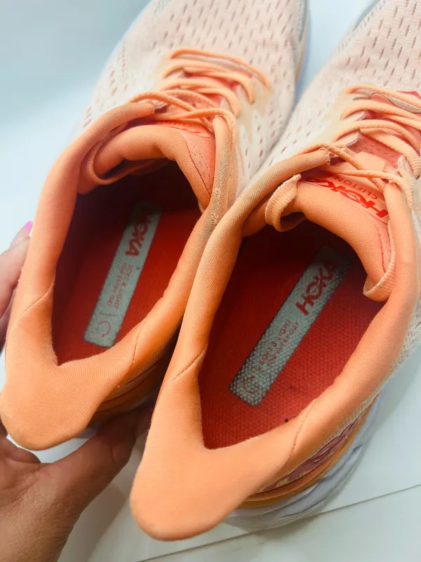 Hoka One One Clifton 8 Womens Size 9.5B Running Shoes Sneakers Cantaloupe Orange - Image 6