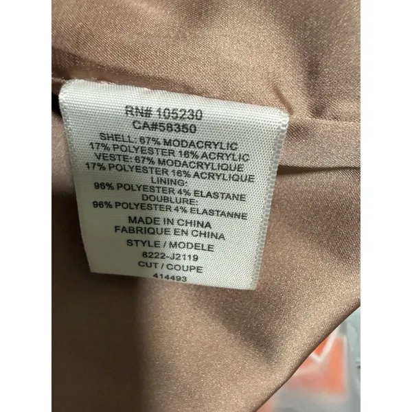 Joie Womens Faux Fur Vest Blush Pink Tan Tiered Sleeveless Jacket Size M - Image 3