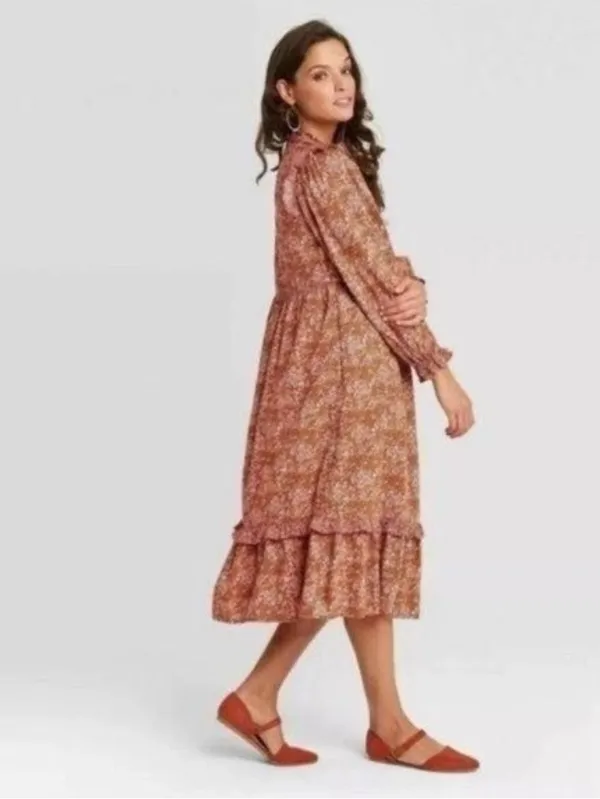 Universal Thread Dress Size XS Prairie Target Orange Floral Farmcore Country NWT - Image 3