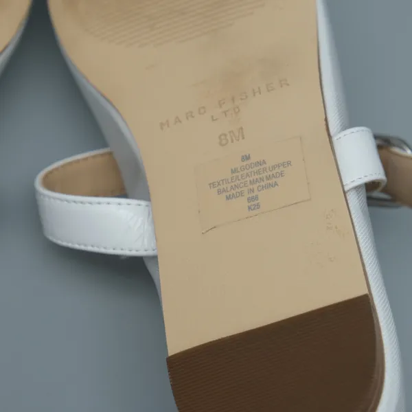Marc Fisher Godina Mesh Mary Jane Flats 8M White Leather Trim Sheer Ballet - Image 5