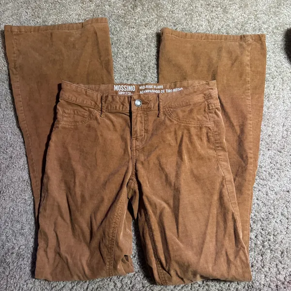 Mossimo Supply Co Womens Mid Rise Flare Corduroy Pants‎ Brown Size 2 RN17730 - Image 2