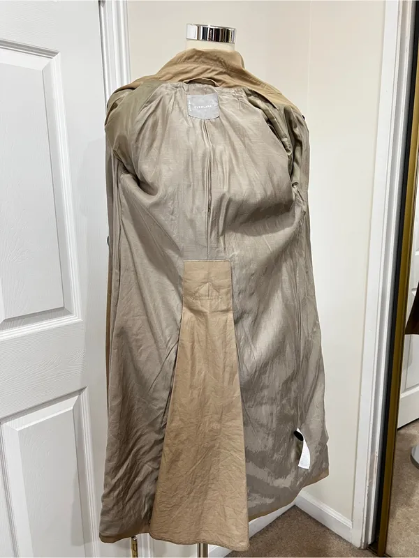 Everlane The Cotton Modern Trench Coat Size XXS Khaki Tan Cornstalk Lined - Image 12