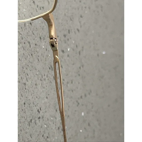 Safilo Eyeglasses Frames ONLY Gold Metal Full Rim 52-19-135 Gold Italy Half Rim - Image 8