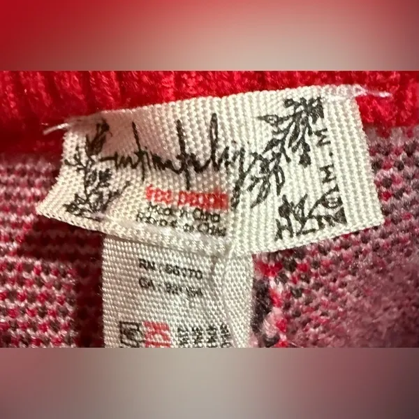 Free People Intimately Falala Fair Isle Cozy Soft Red Holiday Pajama‎ Leggings M - Image 7