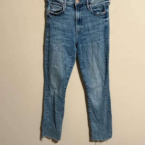 Mother Denim The Rascal Ankle Fray Bonfire Lighning Light Wash Jeans- Size 27 - Image 4