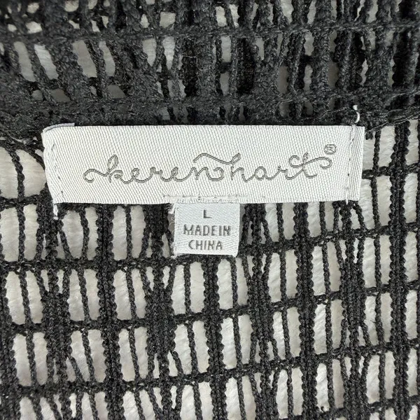 Vintage Keren‎ Hart L Large Sheer Mesh Open Knit Cardigan Artsy Lagenlook Unique - Image 5