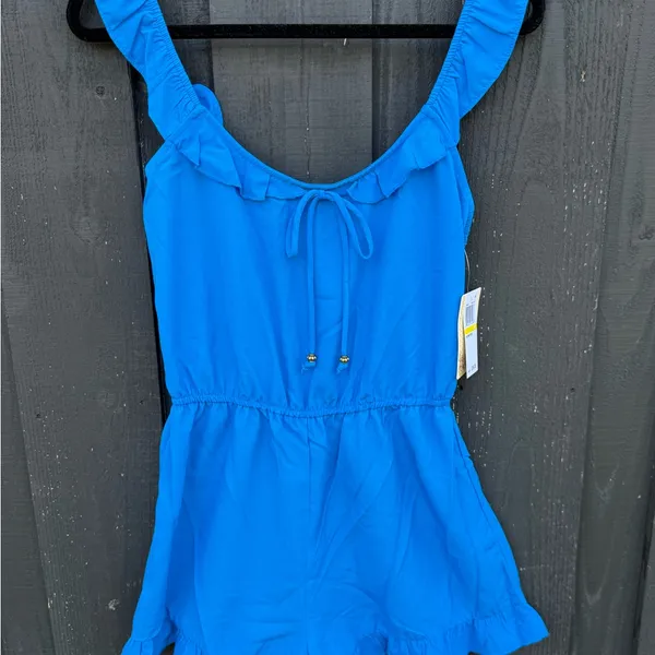 NWT bebop Bright Blue Ruffle Romper Sz M juniors - Image 2