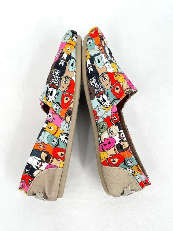 BOBS Skechers Plush Paws for Dogs Multi Dog Print Slip On Flats Women’s 8.5 - Image 3